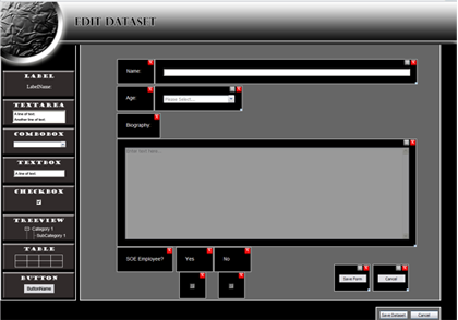 Data Management Application Edit Page